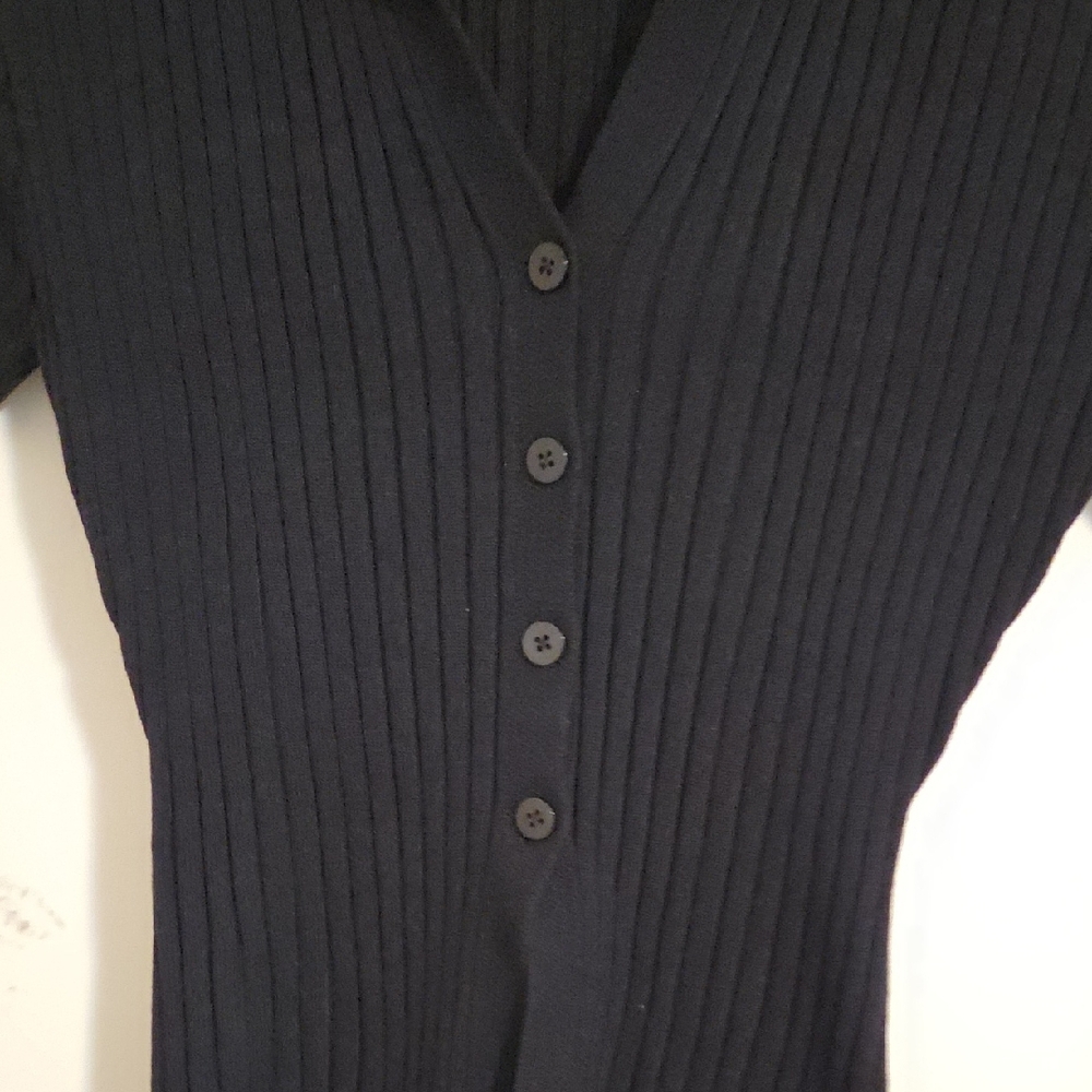 Love Tree Midnight Ribbed Button-Down Shirt - Picture 6 of 7